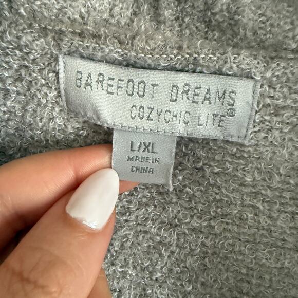 BAREFOOT DREAMS | CozyChic Light Circle Cardigan Light Gray Open Front L/XL - Picture 3 of 5